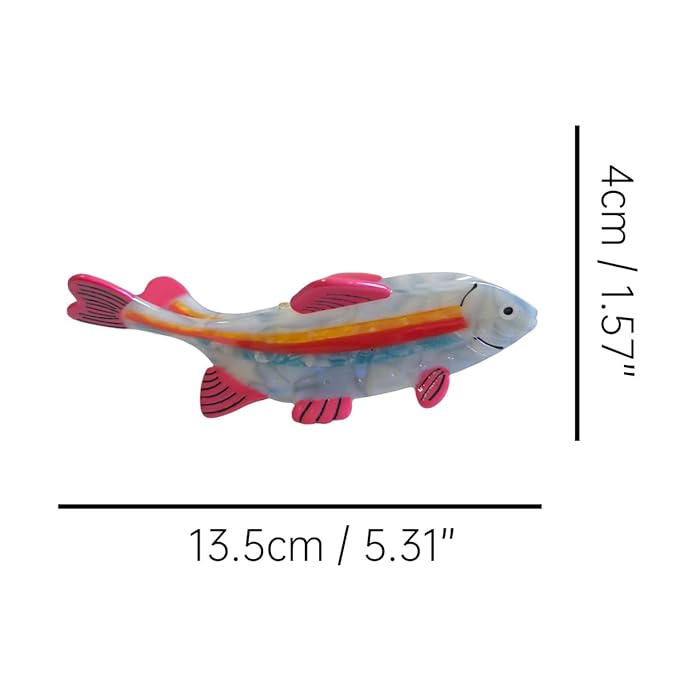 Novelty Rainbow Fish Hair Clips,Cellulose Acetate Hair Clips,Big Claw Clips for Girl,Hair Accessories