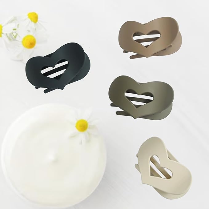 Flat Hair Claw Clips for Women,Matte Medium Hair Clips for Thick & Thin Hair- Comfortable Everyday Use for Office, Yoga, Party & Casual Styling (4PCS D)