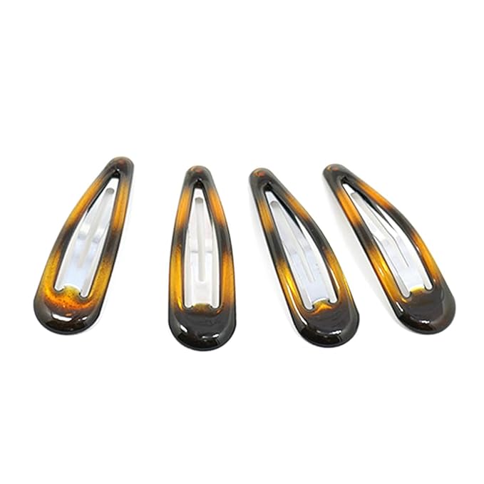 Dofash Epoxy Snap Hair Clips Metal Grips 5cm/2in Tortoise Accessories 12Pcs (Epoxy Tortie)