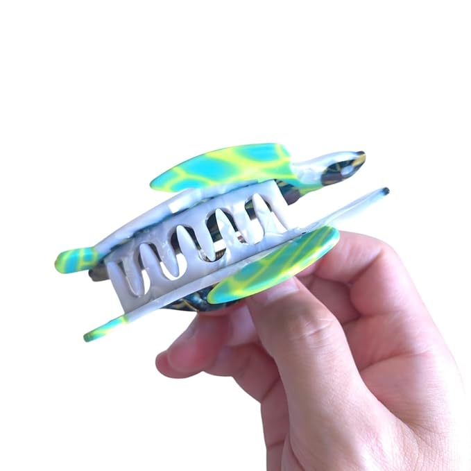 Cute Small Green Turtle Hair Clips,Novelty Acetate Ocean Turtle Claw Clip