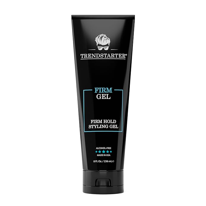 TRENDSTARTER - FIRM GEL - Firm Hold - Natural Shine - Alcohol Free - Non-Flaking Hair Gel Formula for All Hair Types - All-Day Reliability