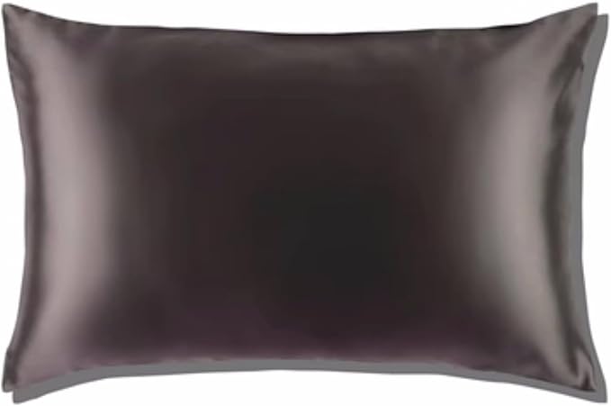 Pure Mulberry Silk Pillow Cases Standard Size, Oeko-TEX Certified 100% Silk Pillowcase for Hair and Skin, Premium 22 Momme silk zippered pillowcase, USA, Dark Gray, 1 Pc 20"x26" (Standard, Slate Grey)
