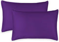 Queen Pillowcases by Pure Bamboo, Genuine 100% Organic Viscose Derived from Bamboo, Luxuriously Soft & Cooling, Double Stitching, Envelope Closure (2 Queen Pillowcases, Purple)