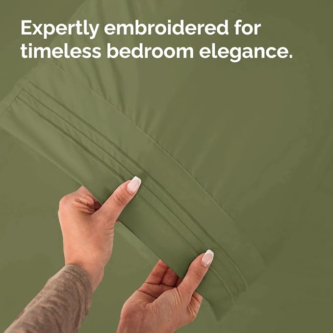 Standard Pillow Cases Set of 10 - Ultra Soft Hotel Quality Pillowcase Covers - Comfy & Wrinkle Free - Shrink, Stain and Fade Resistant - Machine Washable Pillow Protectors - 10 Piece Set - Sage Green