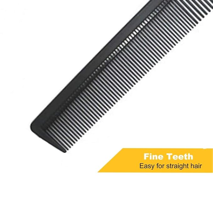 Avenoir Carbon Fiber Cutting Comb - Professional 8.3" Anti-Static Heat Resistant Fine and Wide Tooth Comb for All Hair Types, 2 Pack