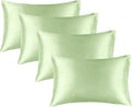 BEDELITE Satin Pillowcase for Hair and Skin, Super Soft Similar to Silk Pillow Cases 4 Pack with Envelope Closure, Cooling Pillowcases for Women Men (20"x26" Standard Size, Gleam)