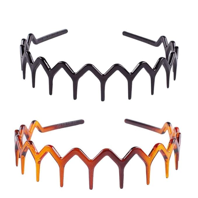 4Pcs Zigzag Headband Headband with Teeth Tooth for Women Girls Plastic Wavy Comb Zig Zag Black Plastic Tooth Hair Comb Hair Accessories