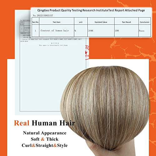 Full Shine Seamless Tape in Hair Extensions 16Inch Color Dark Brown 3 Fading to 8 and 22 Blonde Double Sided Tape in Extension Human Hair Skin Weft 50G Straight for Women Add Volume 20Pcs