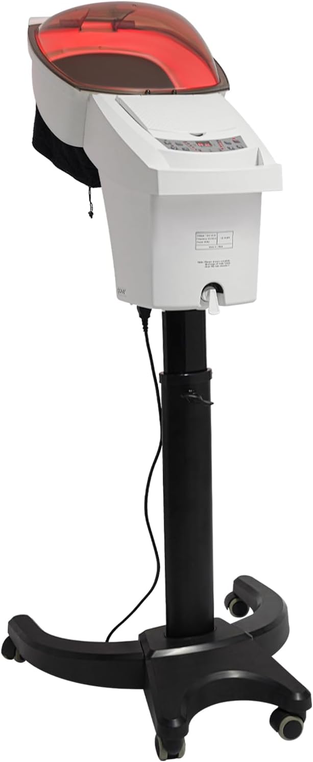 Bepritm 7 Light Hair Steamer, Standing Deep Conditioning Hair Steamer with Adjust Height & Wheels, 700W Hooded Micro Mist Ozone Scalp Hydration Steamer for Salons, Barbershops (White)