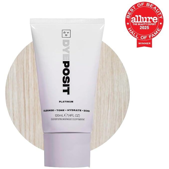 Good Dye Young Color Depositing Mask, DYEposit Color Depositing Conditioner, Toning Treatment, Tone & Enhance Color-Treated Hair - Semi Permanent Hair Dye, Vegan and Cruelty-Free (Platinum) 4 fl oz
