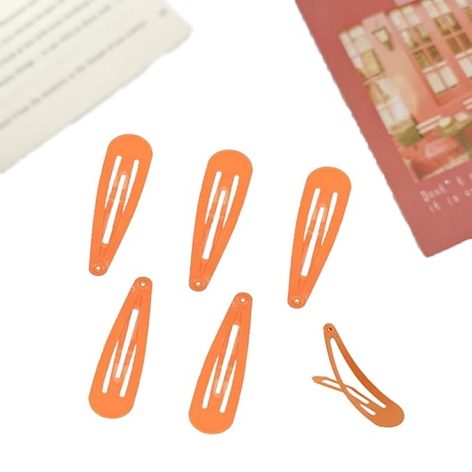 2 Inch Orange Hair Clips Barrettes Metal Snap Clips for Women Durable Water Drop Ideal Hair Accessories for Hairdressing Wedding and Everyday Use 20 pcs
