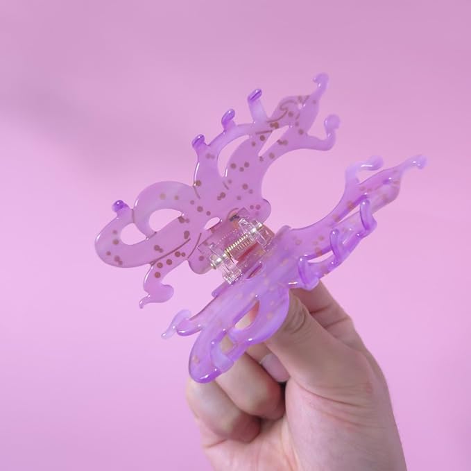 Cute Big Purple Octopus Hair Clips,Novelty Acetate Ocean Octopus Claw Clip