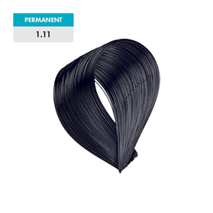 Hair Bar NYC Professional Permanent Hair Colors 1.11 Blue Black. Intense & Bright Color Long-Lasting, Fade-Resistant for Shiny Hair, Luxuriously Soft to Touch 3.4oz 100ml Made in Italy