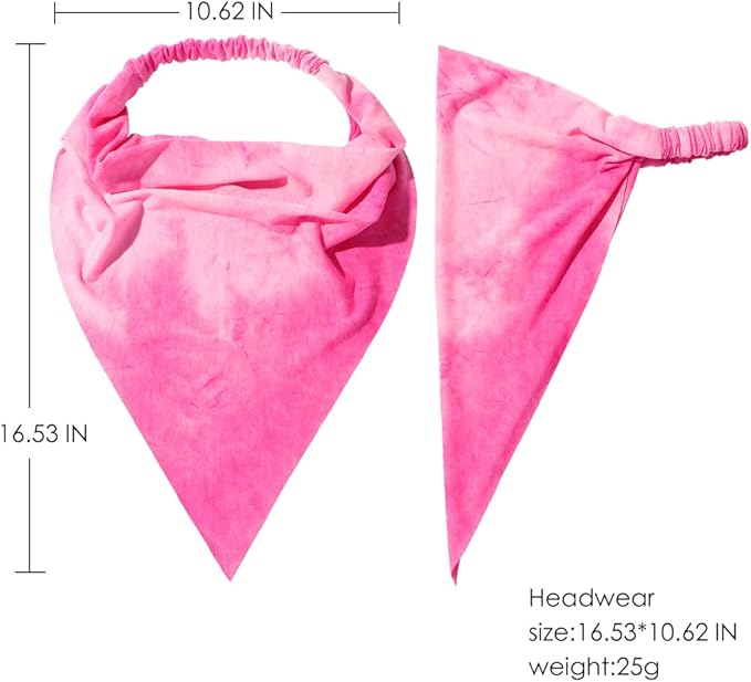 6 Pack Hair Scarf Headband for Women Elastic Bandana Head Scarf Large Boho Triangle Kerchief with Clips Non Slip Scarves
