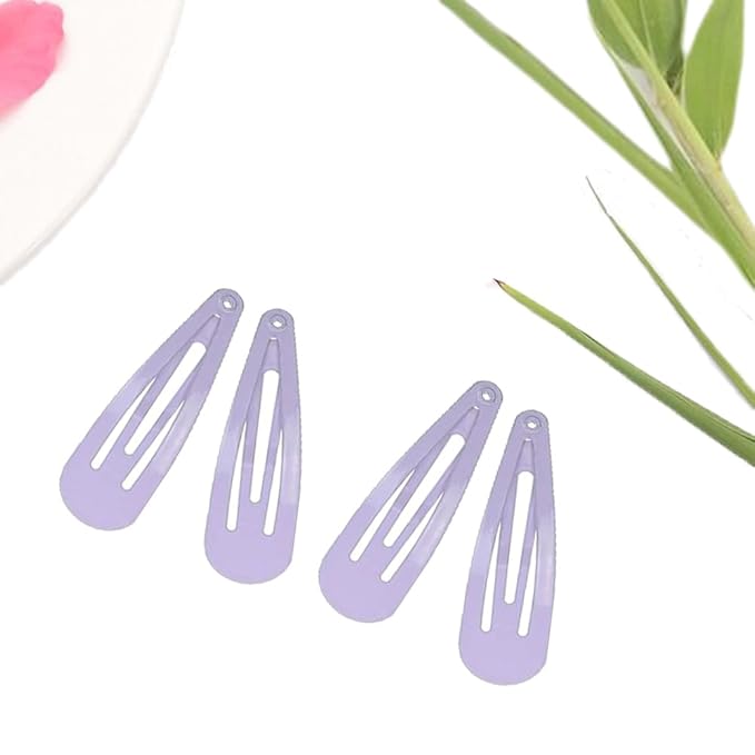 2 Inch Purple Hair Clips Barrettes Metal Snap Clips for Women Durable Water Drop Ideal Hair Accessories for Hairdressing Wedding and Everyday Use 20 pcs