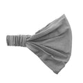 Motique Accessories Wide Cotton Head Band Solid Boho Yoga Style Soft Hairband for Women (Light Grey)