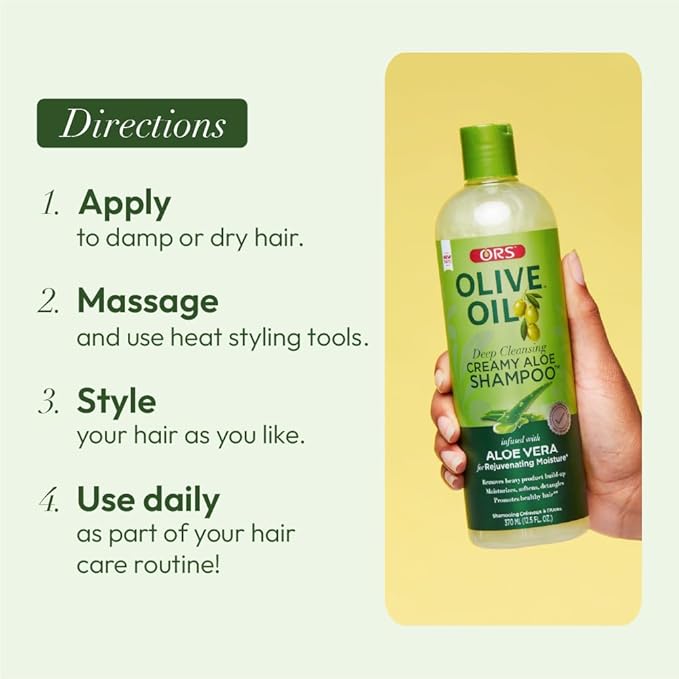 ORS Olive Oil Moisture Restore Creamy Aloe Shampoo Infused with Aleo Vera 12.5 Ounce (Pack of 2)