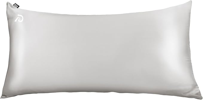 Dream Recovery Performance Silk Pillow Case with Zipper - 100% Silver Mulberry Silk Pillowcase for Hair and Skin - Naturally Cooling and Moisturizing - King Size - Bone
