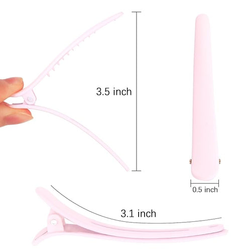 12 Pcs Light Pink Hair Clips for Styling Sectioning, YISSION 3.1 Inch Matte Alligator Hair Clips Hair Barrettes No Crease Duck Billed Hair Clip, Hair Styling Accessories for Women Girls