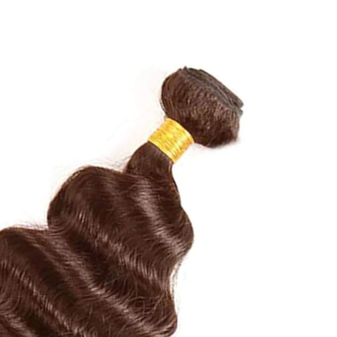 Brown Human Hair Bundles Color 4 Deep Wave Bundles 22 Inch Unprocessed Brazilian Virgin Remy Hair Extensions Niegmeag Double Weft Real Brown Hair Weave