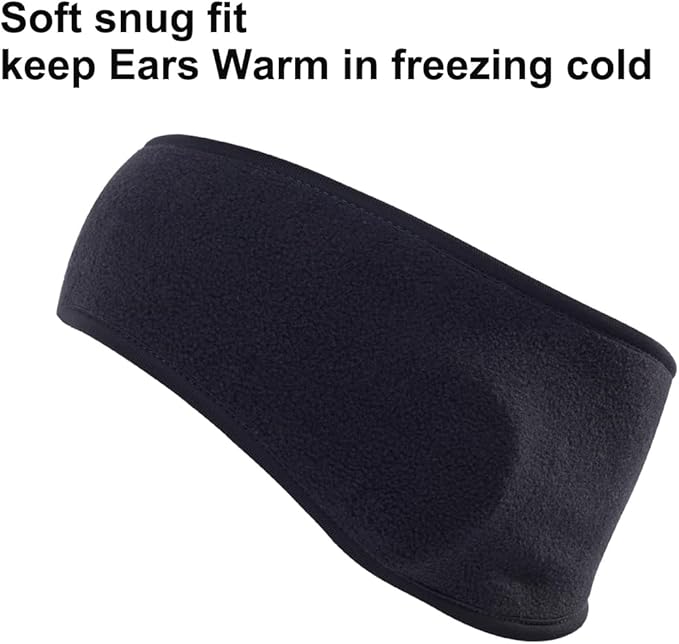 Windproof Earband Headbands Ear Warmer Head Double Layer Fleece-More Thicker Gear Ear Muffs for Men Women in Cold Weather Snow Runners Jogging