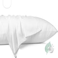 100% Mulberry Silk Pillowcase 2 Pack,Queen Size Silk Pillow Cases for Hair and Skin,Silky Smooth Bed Pillow Cover with Hidden Zipper,Natural Silk Pillow Case Set of 2 (White, Queen 20X30)