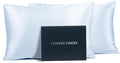 Fishers Finery 25mm 100% Pure Mulberry Silk Pillowcase (Lt Blue Queen)