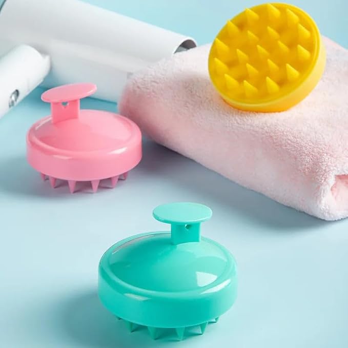 Silicone Scalp Massager for Hair Growth – Shampoo Brush for Shower, Dandruff & Dry Scalp Relief – Soft Silicone Hair Scrubber Pink