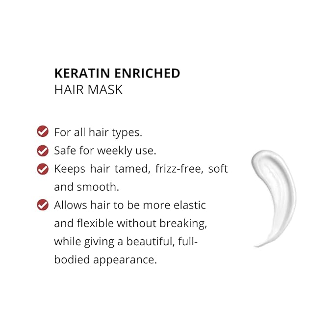 Keralove Hair Mask Keratin Care 4oz - Professional Hair Repair, Nourishment & Beauty - Vitamin Complex for All Hair Types - with Aloe Vera and Vitamin E