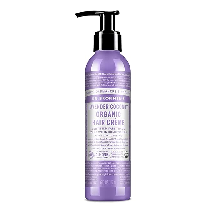 Dr. Bronner's - Organic Hair Creme (Lavender Coconut, 6 Ounce)