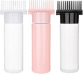3pcs Hair Coloring Applicator Bottles with Root Comb and Graduated Scale Lightweight Portable Hair Dyeing Oil Applicator for Home and Salon Use