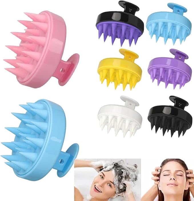 Silicone Scalp Massager for Hair Growth – Shampoo Brush for Shower, Dandruff & Dry Scalp Relief – Soft Silicone Hair Scrubber Purple