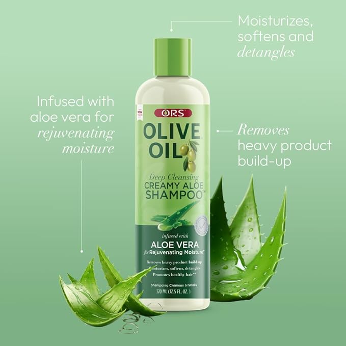 ORS Olive Oil Moisture Restore Creamy Aloe Shampoo Infused with Aleo Vera 12.5 Ounce