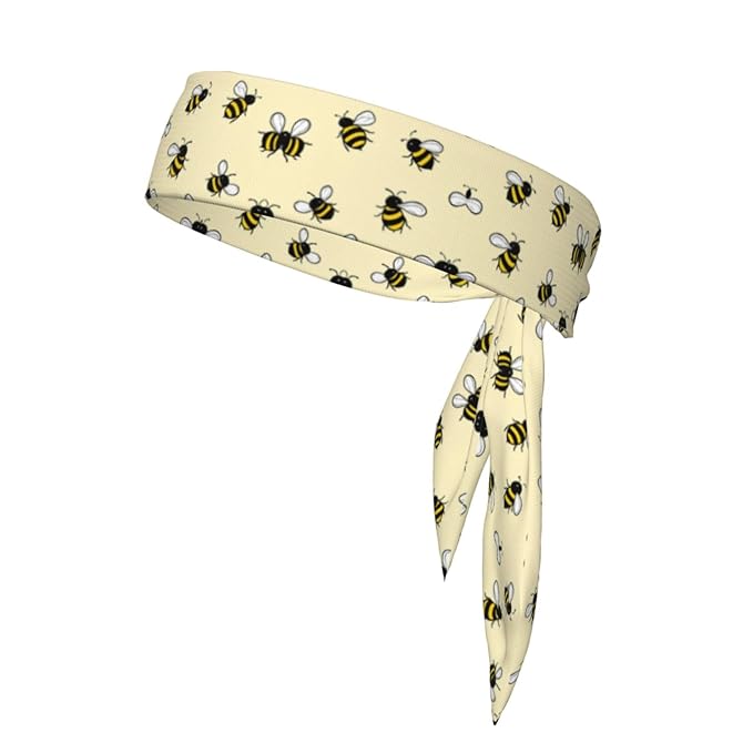 Men Women Novelty Sports Sweat Bands Hair Accessories for Sports Workout Shower, Elastic Multi Style Cute Bee Pattern Hair Band Headdress