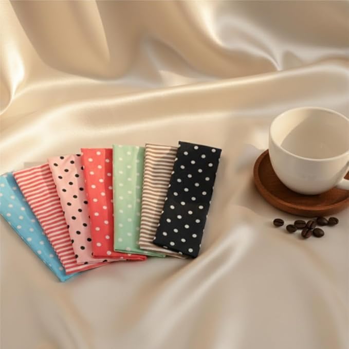 Polka Dot Headband,Stripe Head Bands 7 Pack Non Slip Soft Fabric Elastic for Girls Daily Heart Cute Hairbands, Women's Fashion Headbands