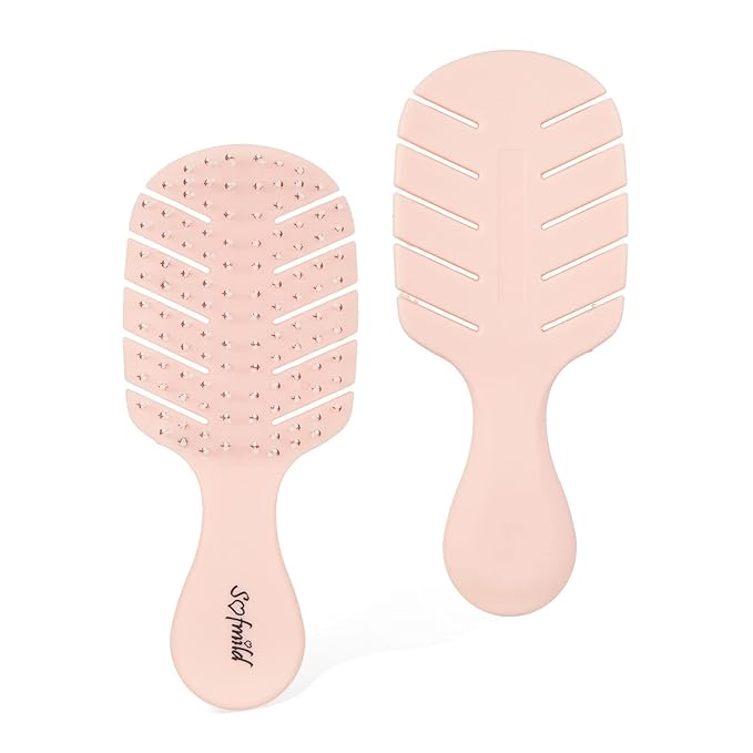 Sofmild Mini Detangler Hair Brush, Small Travel Shower Detangling Brush Glide Through Tangles & Gently Untangle Knots, For Women Purse, Pocket, Car Essentials