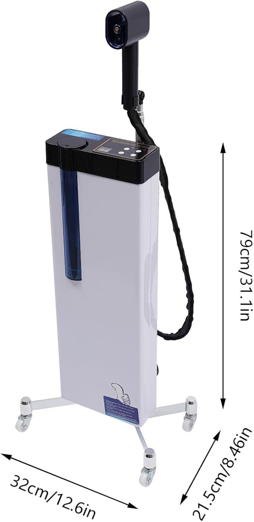 1300W Nano Hair Steamer, 3-in-1 Professional Multifunctional Negative Ions Hair Steamer Machine with Intelligent Control ＆ Pulleys for Hair Care Hair Repair Salon Spa Equipment (White)