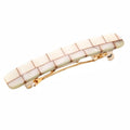 French Amie Small 2 1/4 inch Celluloid Handmade Hair Barrette No Slip Grip Durable Styling Women Hair Accessories Hair Clip for Girls, Made in France(Ivory Brick)