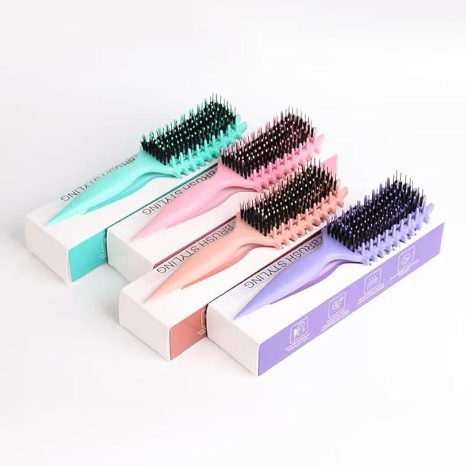 Curly Hair Brush Defining, Vented Curl Defining Brush for Effortlessly Detangling Shaping and Styling Women's Men's Curls on All Wet or Dry Hair Types, Reduces Frizz (Green)
