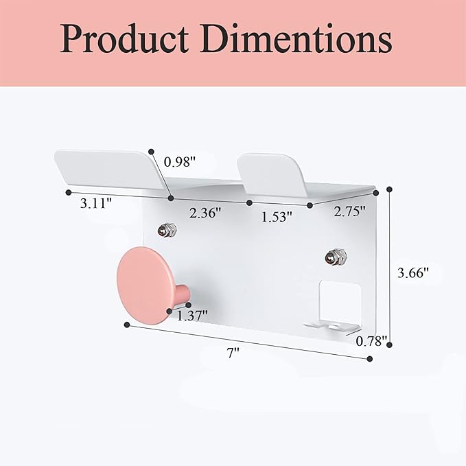 Hair Dryer Stand Holder Wall Mounted, New Upgrade Punching or Nails Free Glue Two Ways to Use,Blow Dryer Holder Rack Organizer for Dyson Supersonic Hair Dryer(White+Pink)