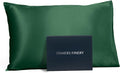 Fishers Finery 19mm 100% Pure Mulberry Silk Pillowcase, Quality Tested (Dark Green, K)