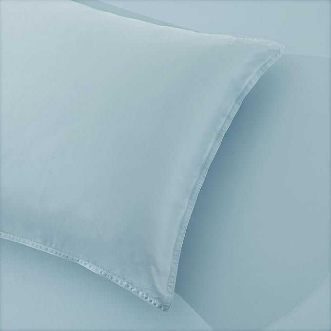 Luxury Bamboo Market |King Envelope Pillowcase Set | 100% Viscose Made from Bamboo | Organically Grown | Ultra Soft | Cooling | 2pcs [Spa Blue]