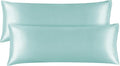 BEDELITE Satin Body Pillow Cover 2 Pack, Super Soft and Cooling Body Pillow Pillowcase for Hair and Skin, Breathable Silky Full Long Pillowcase Cover(20"x54", Blue Grey)