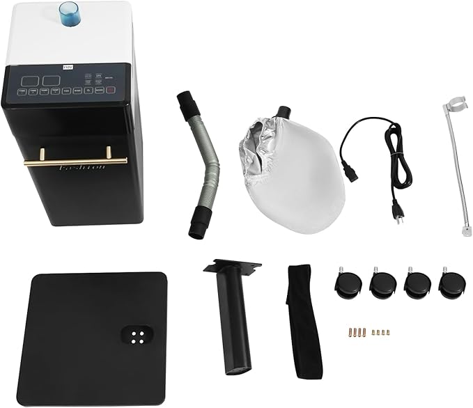 Professional Nano Hair Steamer Machine, 110V Multi-Function Hair Care Equipment with Steam Cap & External Water Tank, Freestanding Rolling Hair Color Processor for Salon Spa Home