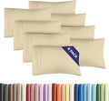 King Pillow Cases Set of 8 - Ultra Soft Hotel Quality Pillowcase Covers - Comfy & Wrinkle Free - Shrink, Stain and Fade Resistant - Easy-Care, Machine Washable Pillow Protectors - 8 Piece Set - Cream