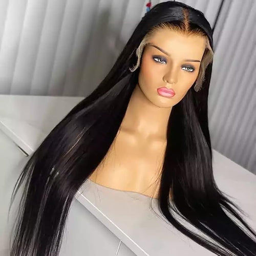 13X6 HD Lace Front Wigs Human Hair Wigs with Baby Hair for Black Women Pre Plucked Straight Brazilian Virgin Hair Lace Frontal Wig Natural Black Color 180% Density 14 Inch