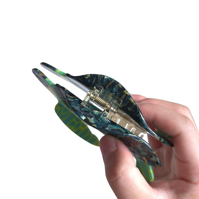 Novelty Green Sea Turtle Hair Clip,Acetate Hair Claw,Big Hair Clips for Women