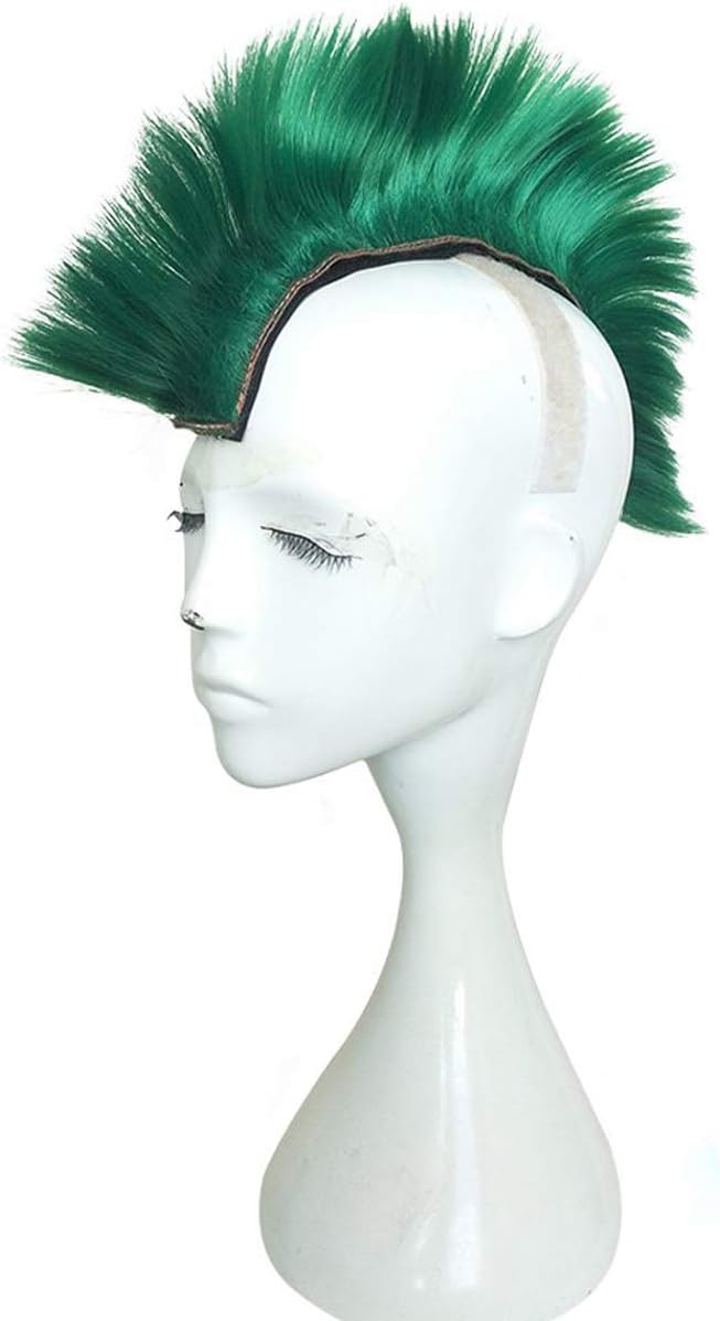 Helmet Mohawk Wig Adhesive Mohawk for Motorcycle Bicycle Ski Snowboard Helmet Hair Patches Skinhead Costumes Wig Cosplay Wig (Helmet not Included)