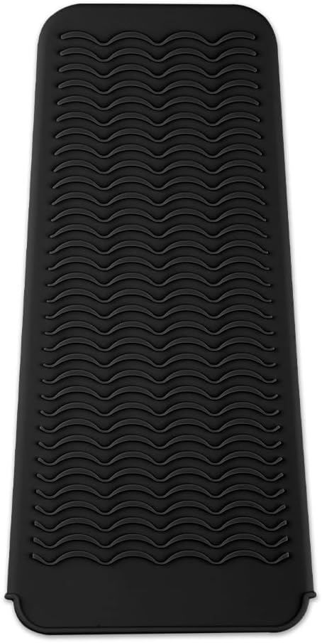 Anti-Slip Heat Resistant Mat for Hair Straightener Hair Curling Iron Pouch Portable Silicone Pad for Hair Waving Iron Hair Dryer Hair Styling Salon Tool
