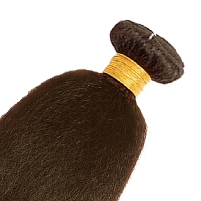 30 32 34 Inch Brown Bundles Human Hair Chocolate Brown Kinky Straight Bundles Brazilian Virgin Remy Hair Extensions Niegmeag Double Weft Color 4 Yaki Straight Bundle Hair Weave 300g